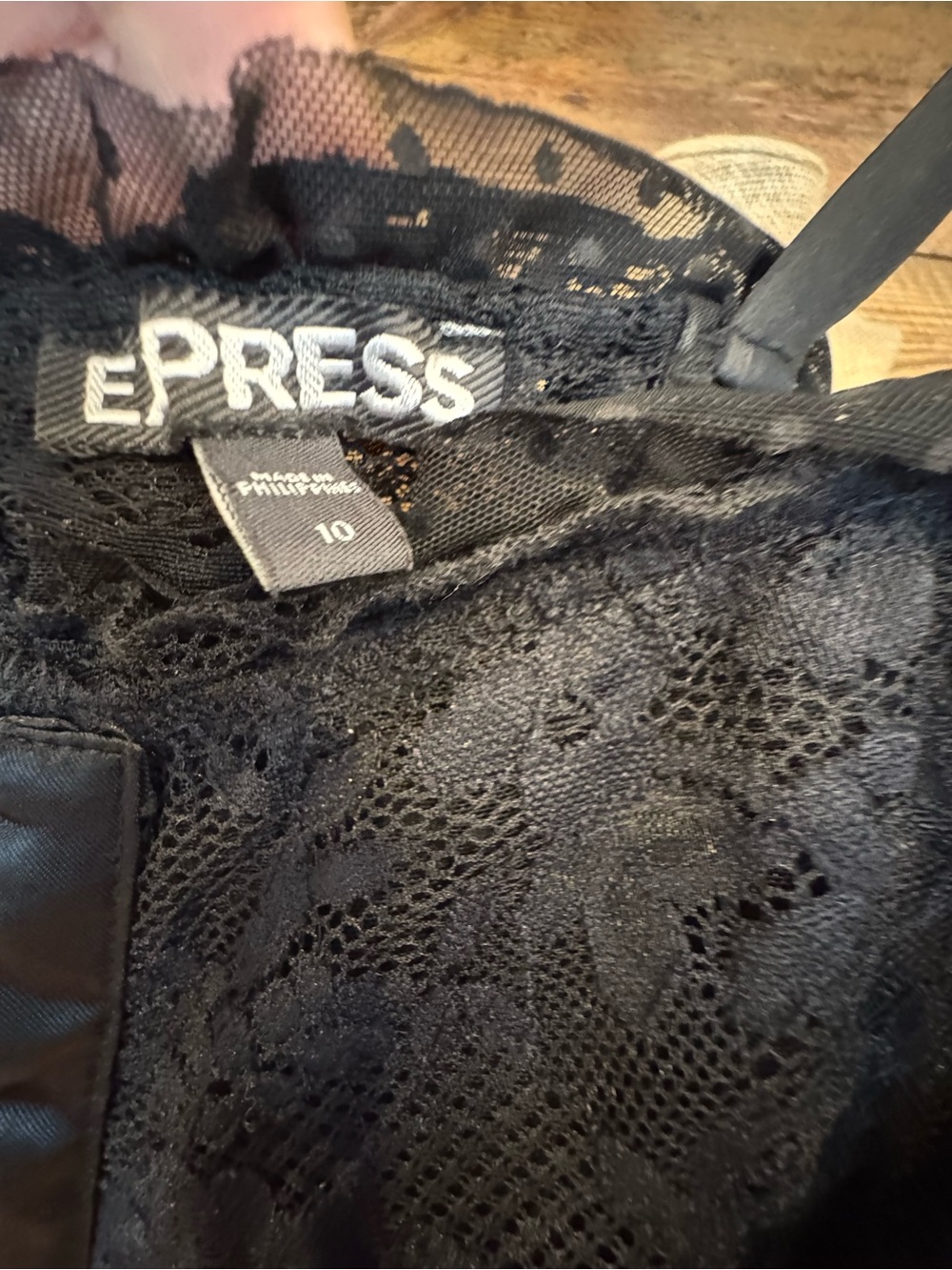 Express Black Lace Bodice Strap Jumpsuit - Picture 3 of 7